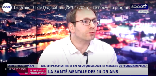 <p><strong>Ariel Frajerman parle de la santé mentale des jeunes au Grand JT de l'Éducation</strong></p>